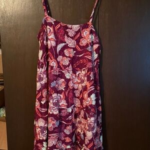 2 Old Navy Dresses- 1 Floral Tank Dress and 1 Green Camo Sleeveless Dress